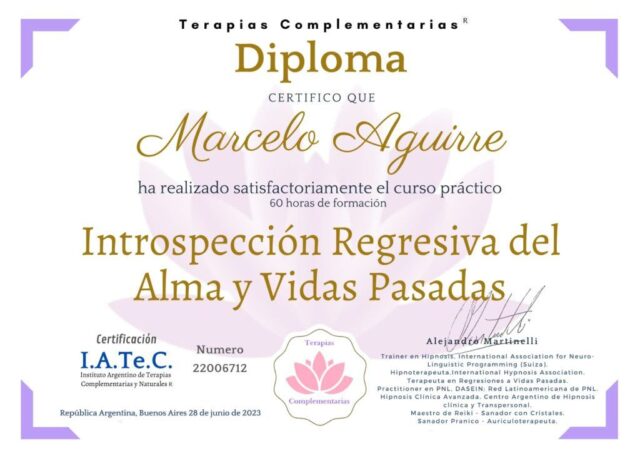 Certificado Vidas Pasadas Certificado Vidas Pasadas