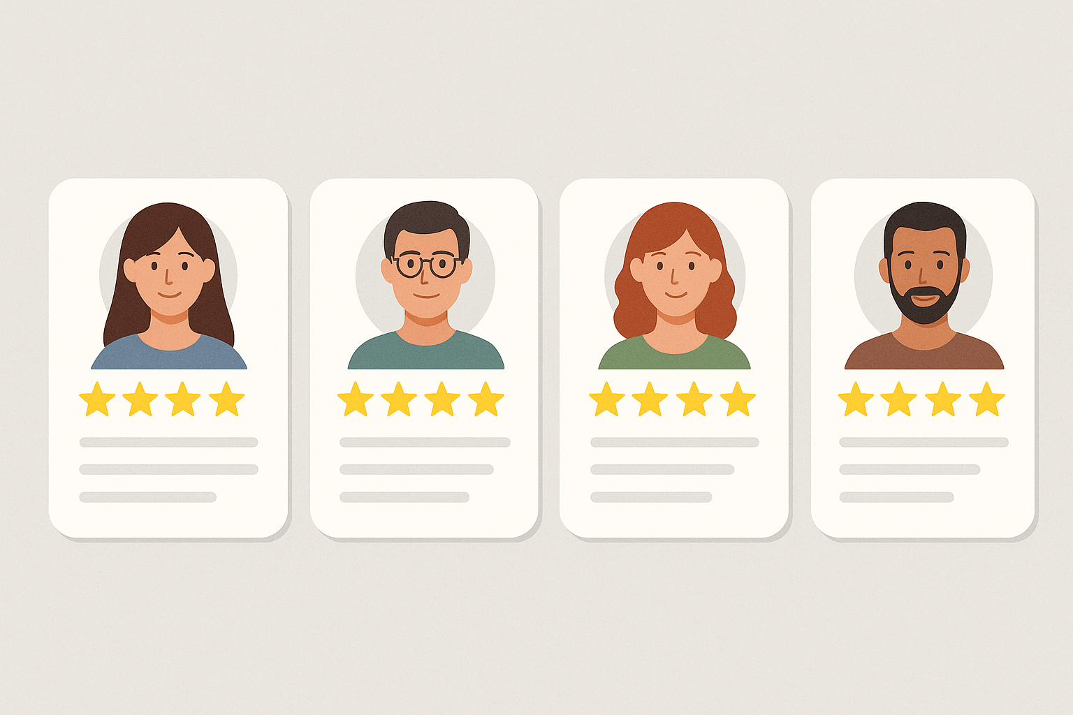 Computadora portátil mostrando estrellas doradas y símbolos de aprobación que representan reseñas positivas en un entorno online