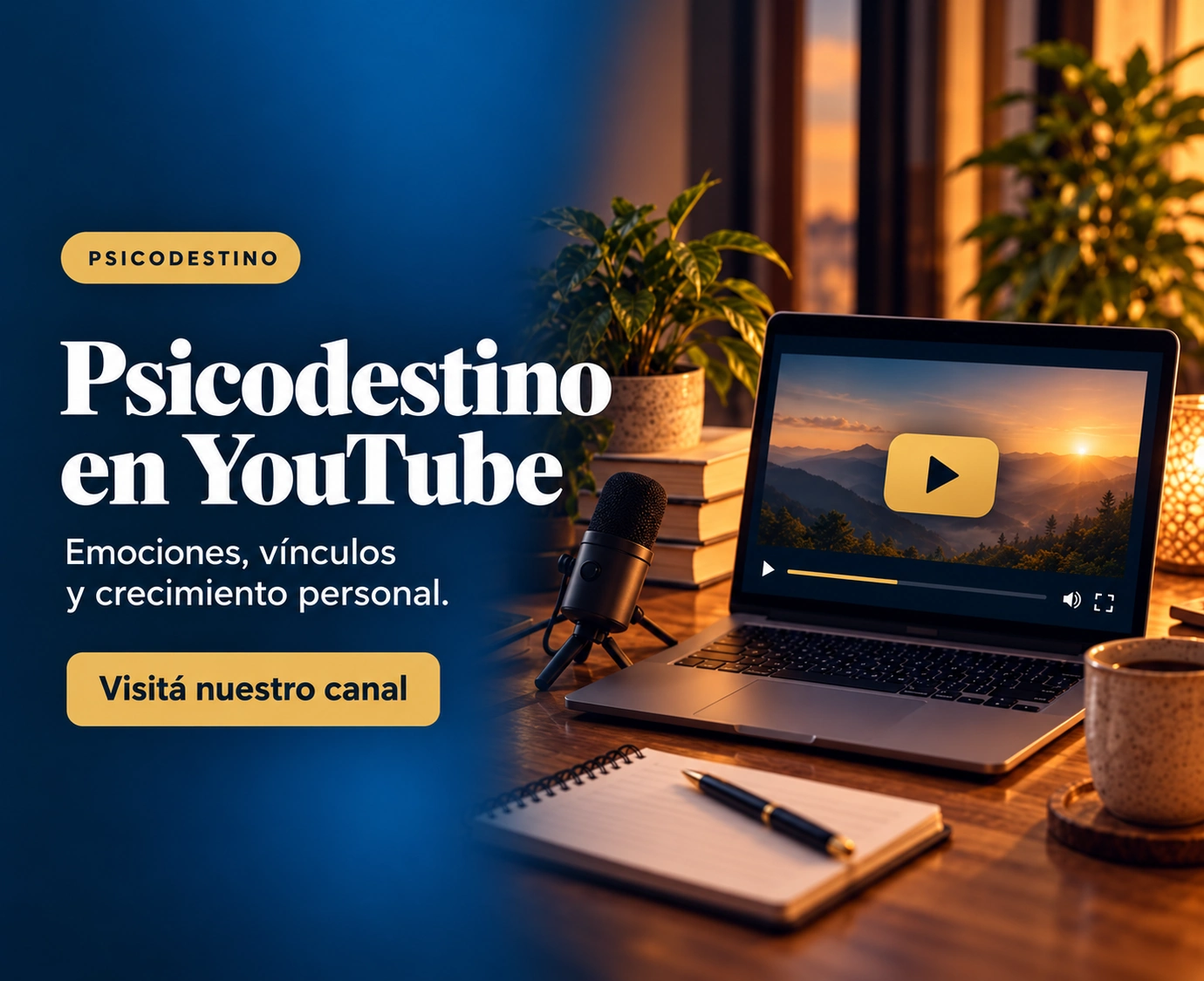 Canal de YouTube de Psicodestino con contenidos de psicología y crecimiento personal